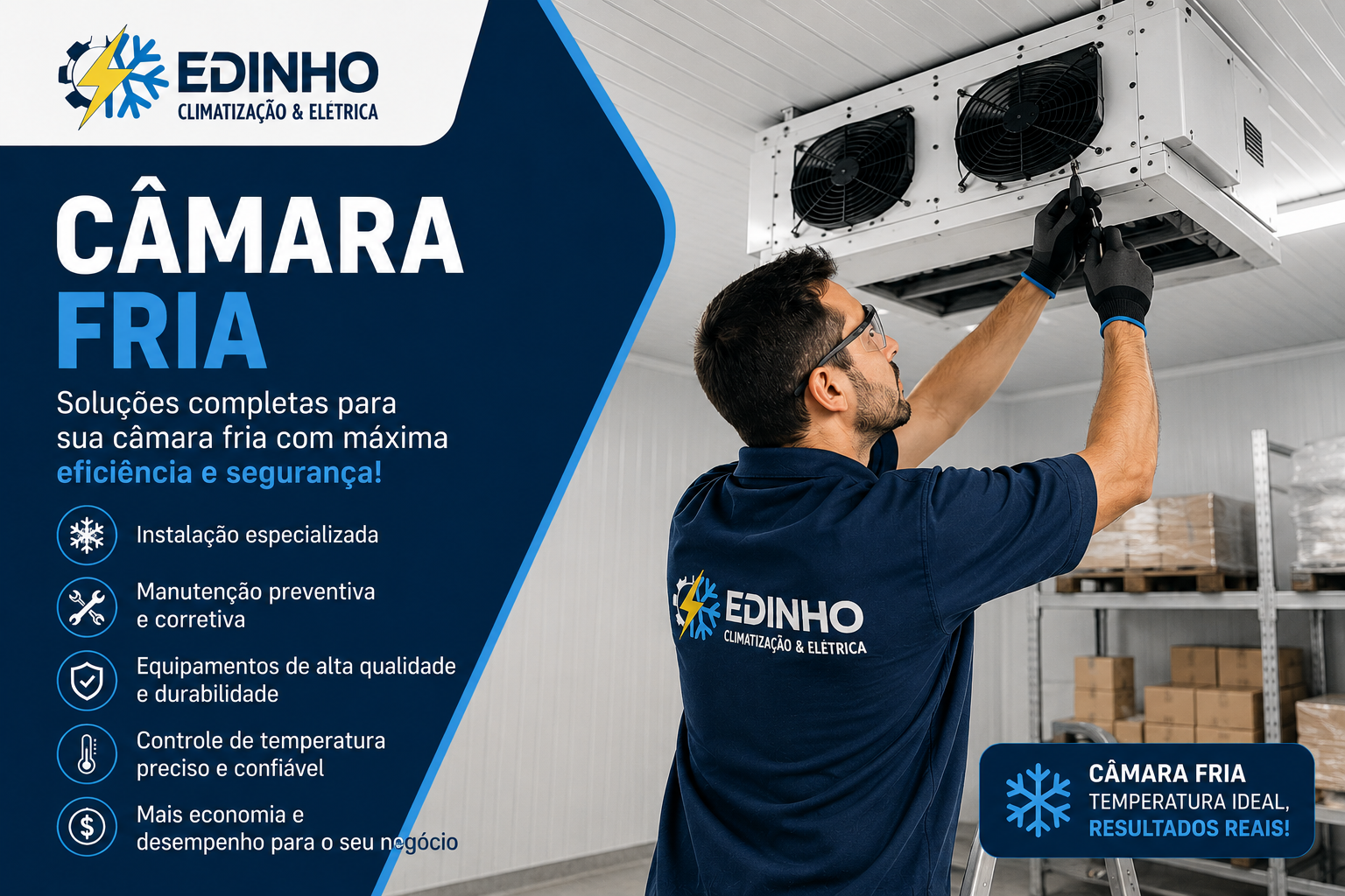 Manutenção de equipamento em câmara fria